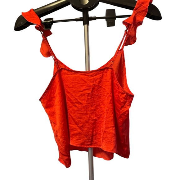 H&M Red Ruffle Strap Tank Top Size Small - Picture 2 of 7